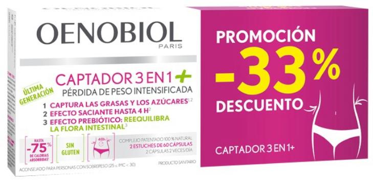 Imagen de Oenobiol Captador 3 en 1 Plus 120 Cápsulas 🌿 ¡33% de Descuento! en OfertitasTOP