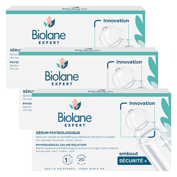 - Sérum Physiologique - Solution nasale stérile - 20 unidoses - Lot 3