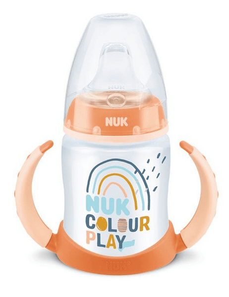 Nuk Biberón Entrena FC PP Colour Play 6-18m Silicona 150 ml Arco Iris Naranja 1 ud