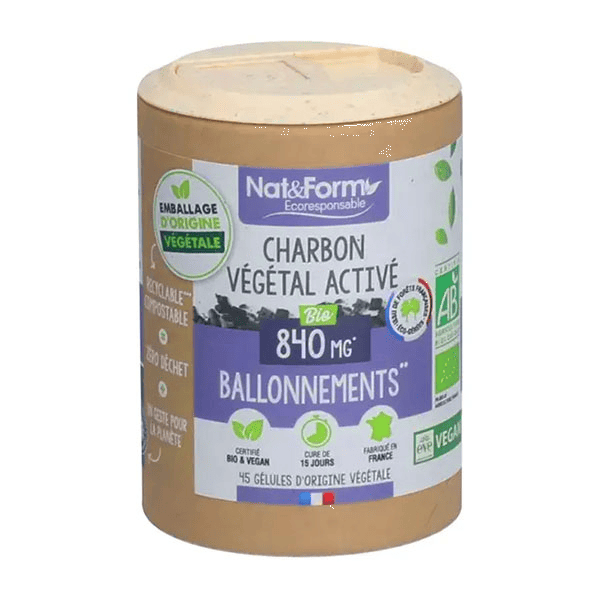 Écoresponsable Charbon Végétal Activé Bio 45 gélules 2