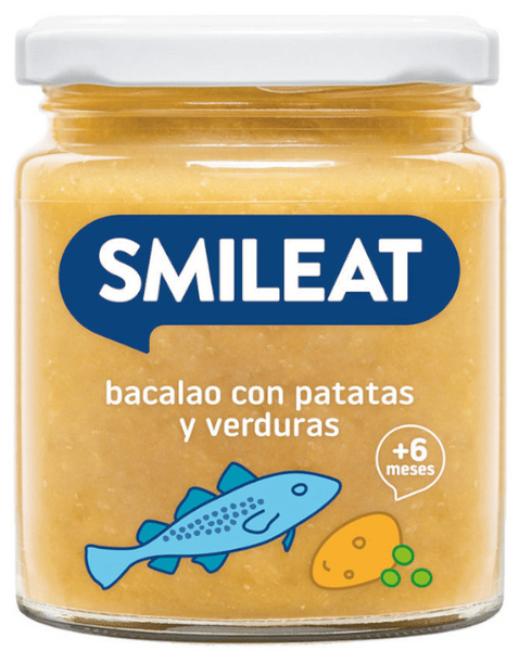Smileat Tarrito de Verduras, Patata y Bacalao ECO +6m 230 gr