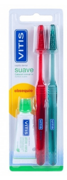 Vitis Cepillo Suave 2 uds + Pasta Blanqueadora 15 ml