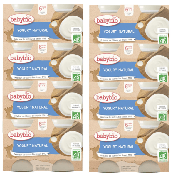 Babybio Yogur Natural de Leche de Vaca +6m 130 gr 8x2 uds