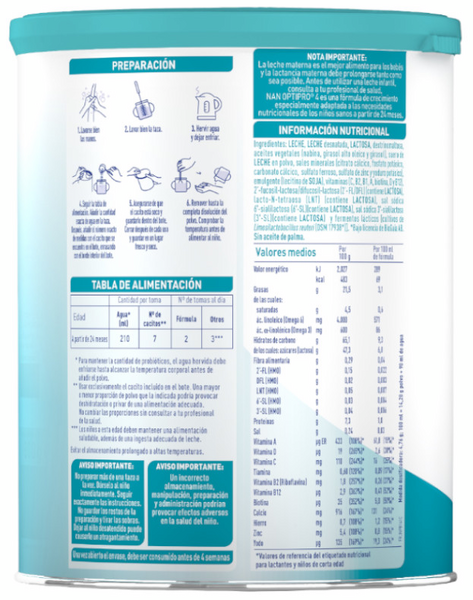 Nestlé Nan Optipro 4 Leche De Crecimiento 3x800 Gr