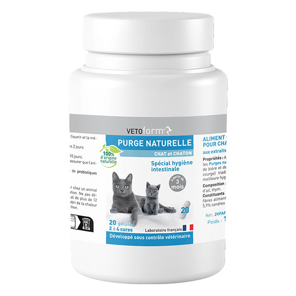 Purge naturelle Chat et chaton - 20 gélules