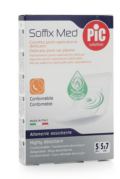 PIC Solution Apósitos Soffixmed Antibacteriano Estéril 5x7cm 5 Uds