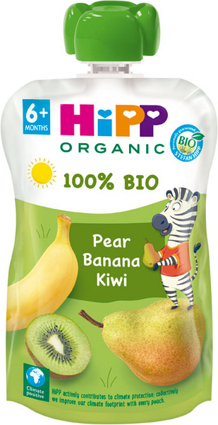 Hipp Pouch Pera, Plátano Y Kiwi 100gr