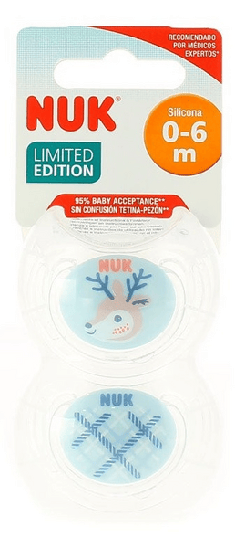 Nuk Chupete Winter Silicona 0-6m Azul 2 Uds