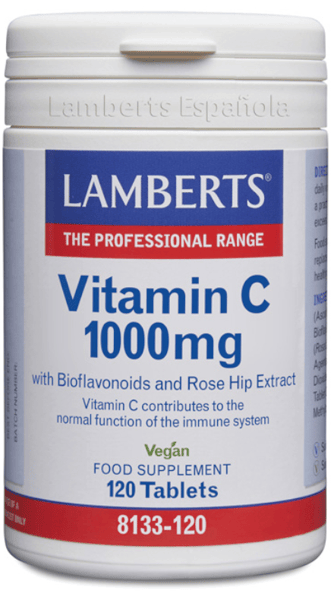 Lamberts Vitamina C 1000 mg + Bioflavonoides y Escaramujo 120 Tabletas