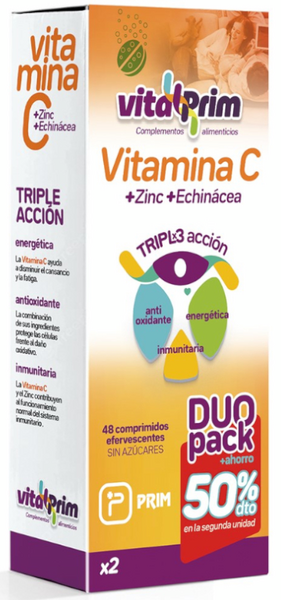 VitalPrim Vitamina C Duo 48 Comprimidos Efervescentes