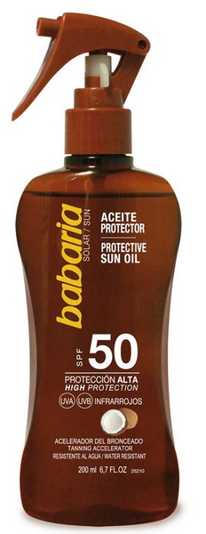 Babaria Spray Aceite Protector Solar SPF50 Coco 200ml