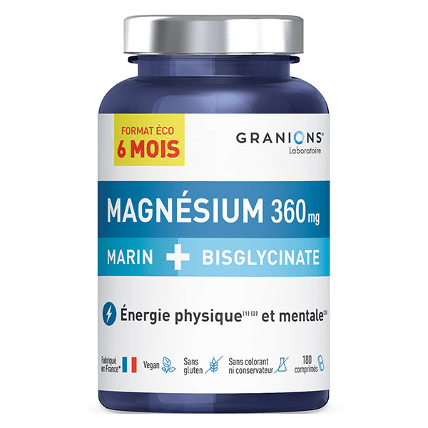 Granions Double Magnésium 360 mg - Format Eco - 6 Mois - 180 comprimés 6