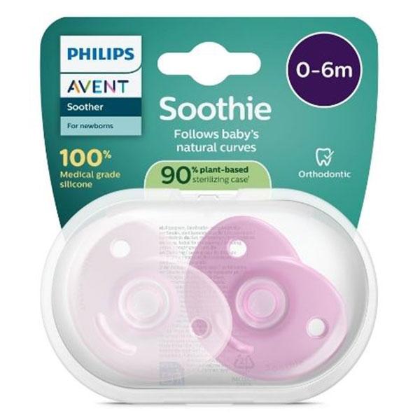 Lot 2 sucettes Soothie Heart silicone médical sans BPA, 0-6M rose 2