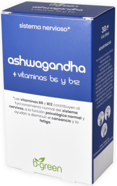 b.green Ashwagandha con Vit. B6 y B12 30 Cápsulas