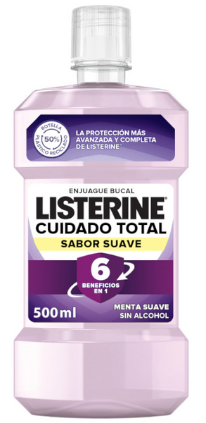 Listerine Cuidado Total Menta Suave Enjuague Bucal 500ml