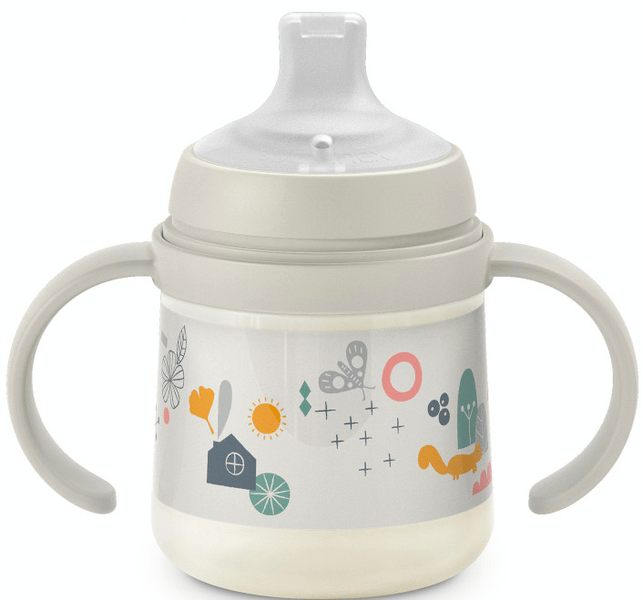 Suavinex Biberón de Aprendizaje con Asas Walk Gris +6m 150 ml