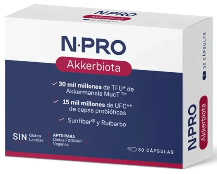 Npro Verde/Rojo Akkerbiota 30 Cápsulas