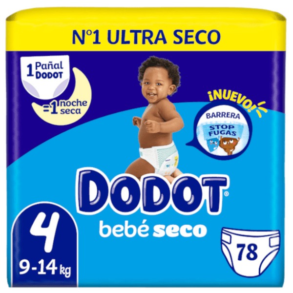 Dodot Pañales Bebé Seco T4 (9-14 Kg) 78 uds