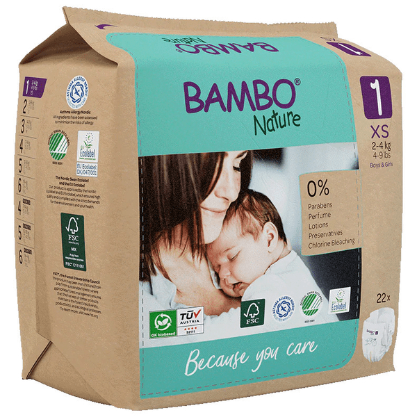 Bambo Nature Pañales T1 (2-4 Kg) 22 uds