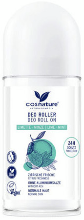 Cosnature Desodorante Roll-On 24H Menta & Lima 50 Ml