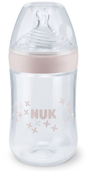 Nuk Biberón Silicona Nature Sense 0-6 meses M Rosa 260 ml