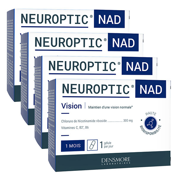 Neuroptic NAD - Lot de 4 - Maintien d'une vision normale - Nicotinamide riboside - 30 gélules