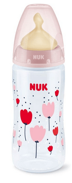 Nuk Biberón FC+ PP 0-6m Látex Talla M 300 ml Tulipanes 1 ud
