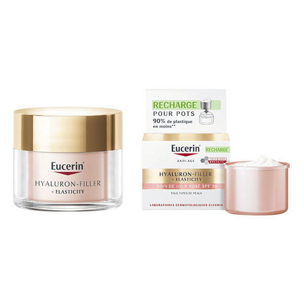 Hyaluron-Filler + Elasticity Soin de Jour Rosé SPF30 et Son Éco-Recharge