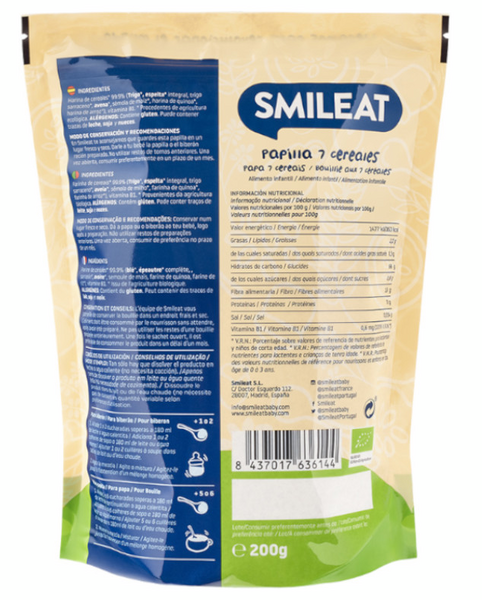 Smileat Papilla 7 Cereales BIO 200g