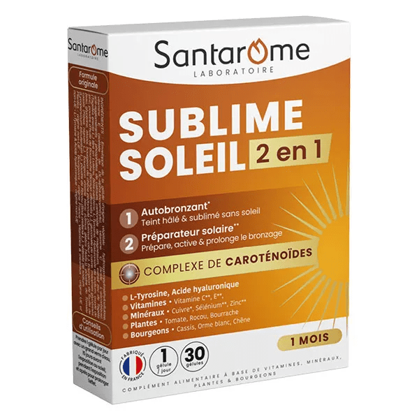 Santarome - Complément solaire - Autobronzant & Protecteur solaire - 30 gélules 2