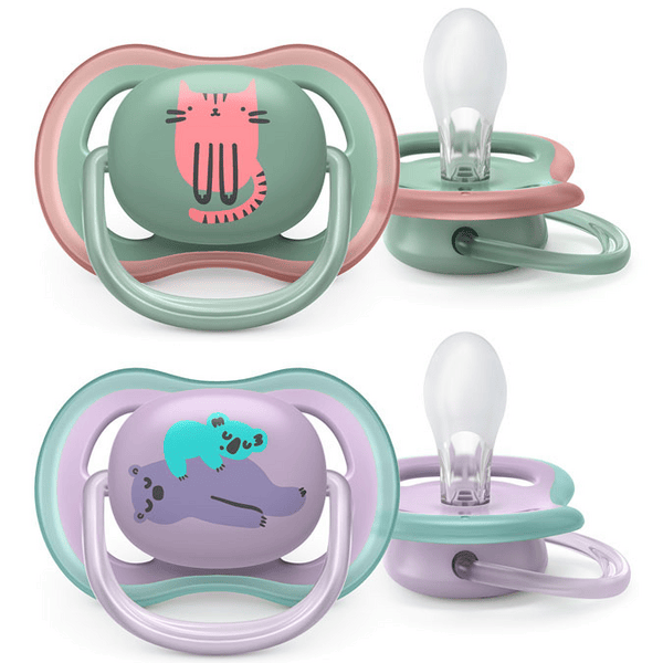 Avent Chupetes Ultra Air 6-18m Verde y Lila 2 uds