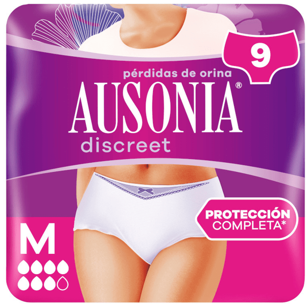 Ausonia Discreet Braguitas Incontinencia Mujer Plus M 9 uds