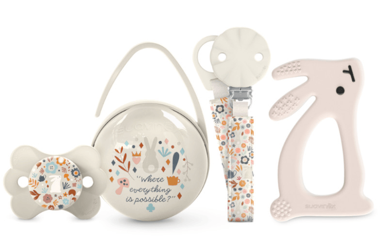 Suavinex Wonderland Set Chupete + Chupetero + Portachupetes + Mordedor Beige