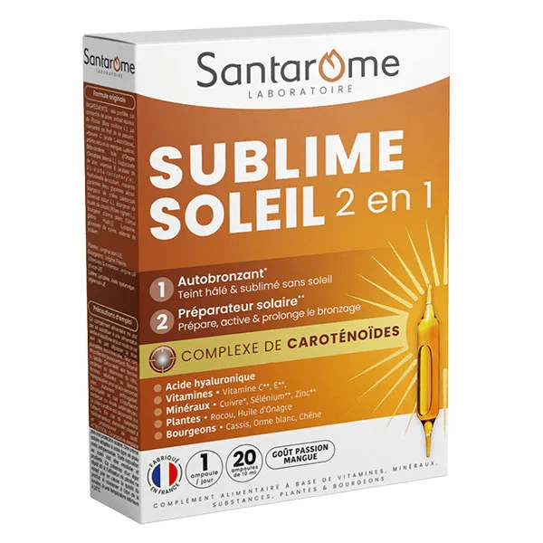 Santarome - sublime Soleil - Autobronzant & Préparateur solaire - 20 ampoules 2