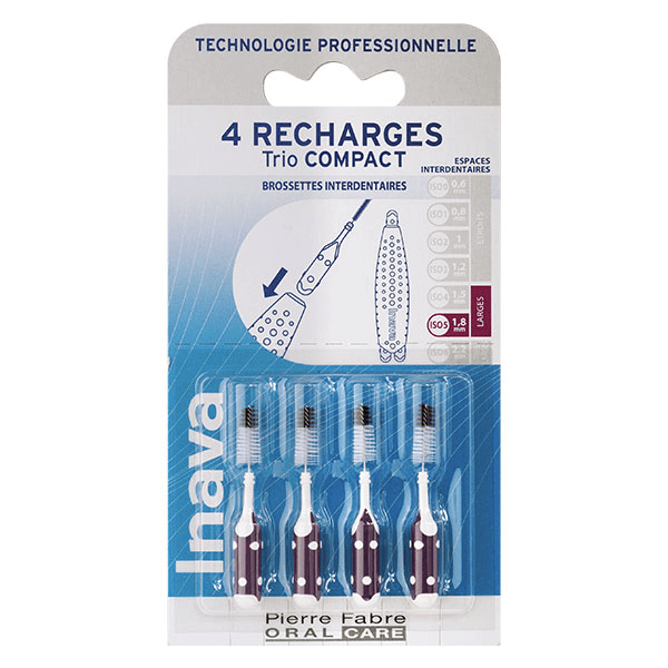Brossettes 4 Recharges Trio Compact/Flex ISO5 1,8 mm Violet 2