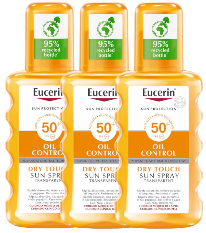 Imagen de Eucerin Oil Control SPF50+ Spray Secado Rápido 3x200 ml 🌞 en OfertitasTOP