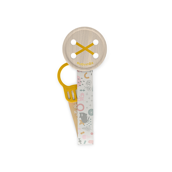Attache-Sucette Ruban Walk In The Park Jaune