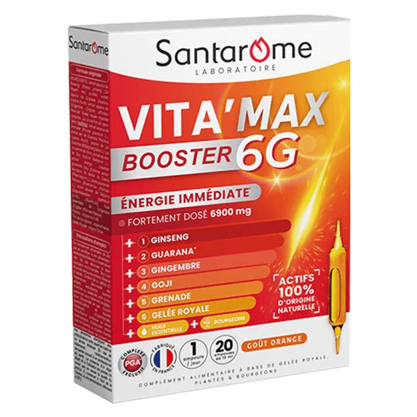 Santarome Vita'Max Booster 6G Anti fatigue Fortement Dosé 20 ampoules 4