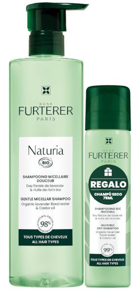 René Furterer Naturia Champú Uso Frecuente 400 Ml + Champú Seco 75 Ml