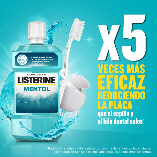 Listerine Mentol Antiséptico Bucal 500ml + 95 Ml