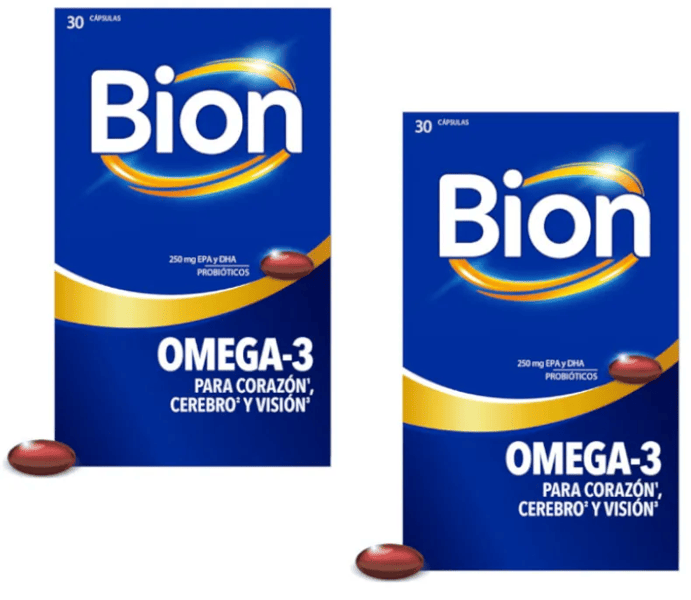 Bion3 Omega-3 Corazón, Cerebro y Visión 30 Cápsulas 2 uds