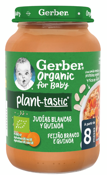 Gerber Organic Plant-tastic Judías Blancas Quinoa +8m 190 Gr