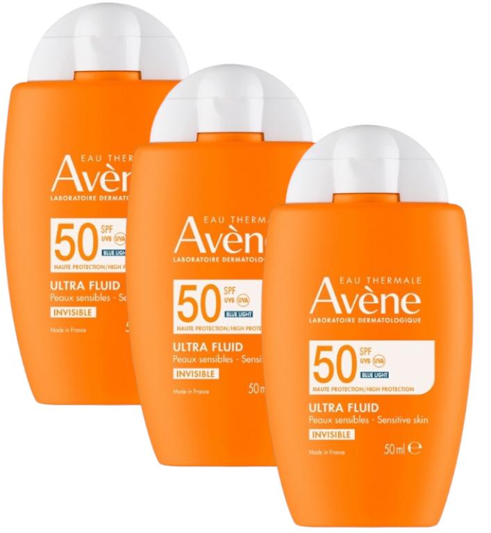 Imagen de Avène Ultra Fluid Invisible SPF50 - Protección Solar 3x50 ml ☀️ en OfertitasTOP