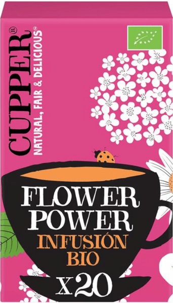 Cupper Infusión Flower Power Flor De Sauco, Hibiscus Y Manzanilla Bio 20 Bolsitas Infusoras - Imagen 3