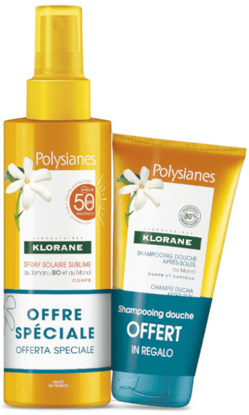 Klorane Spray Solar SPF50 + Champú Ducha 75 ml