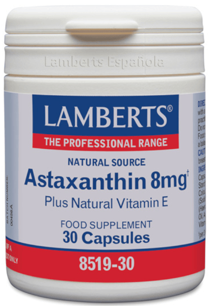 Lamberts Astaxantina 8mg con Vitamina E 30 cápsulas