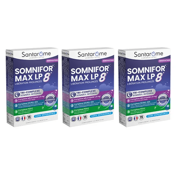 Santarome Somnifor Max LP Tri-complexe Sommeil Lot de 3 x 15 comprimés