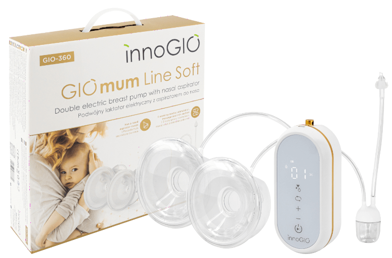Innogio GIOmum Line Soft Sacaleches Eléctrico Doble con Aspirador Nasal