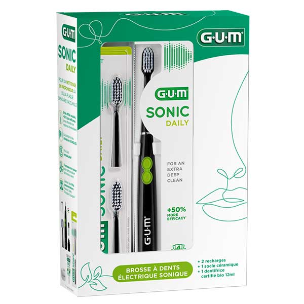 GUM® SONIC DAILY BLACK Coffret Brosse à dents