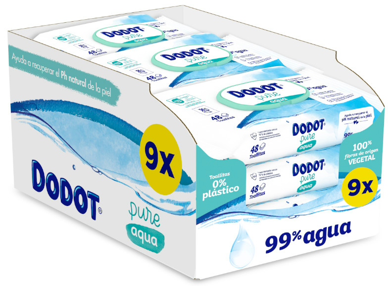 Dodot Toallitas Pure Aqua Plastic Free 9x48 Uds